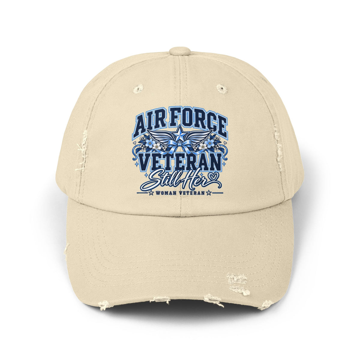 Air Force Veteran | Still Her Floral Distressed Cap