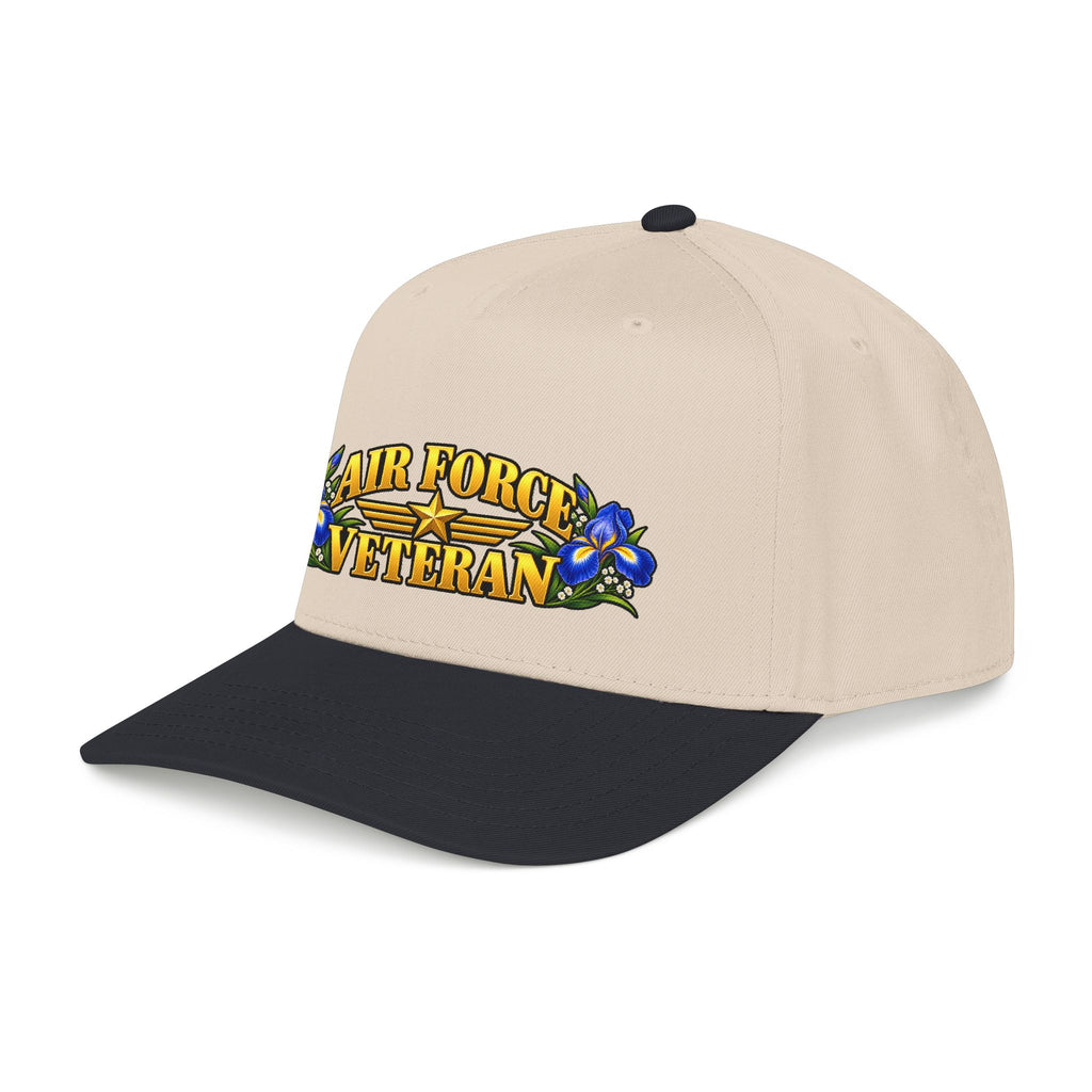 Air Force Veteran | Blue Iris Floral Mid-Profile Cap
