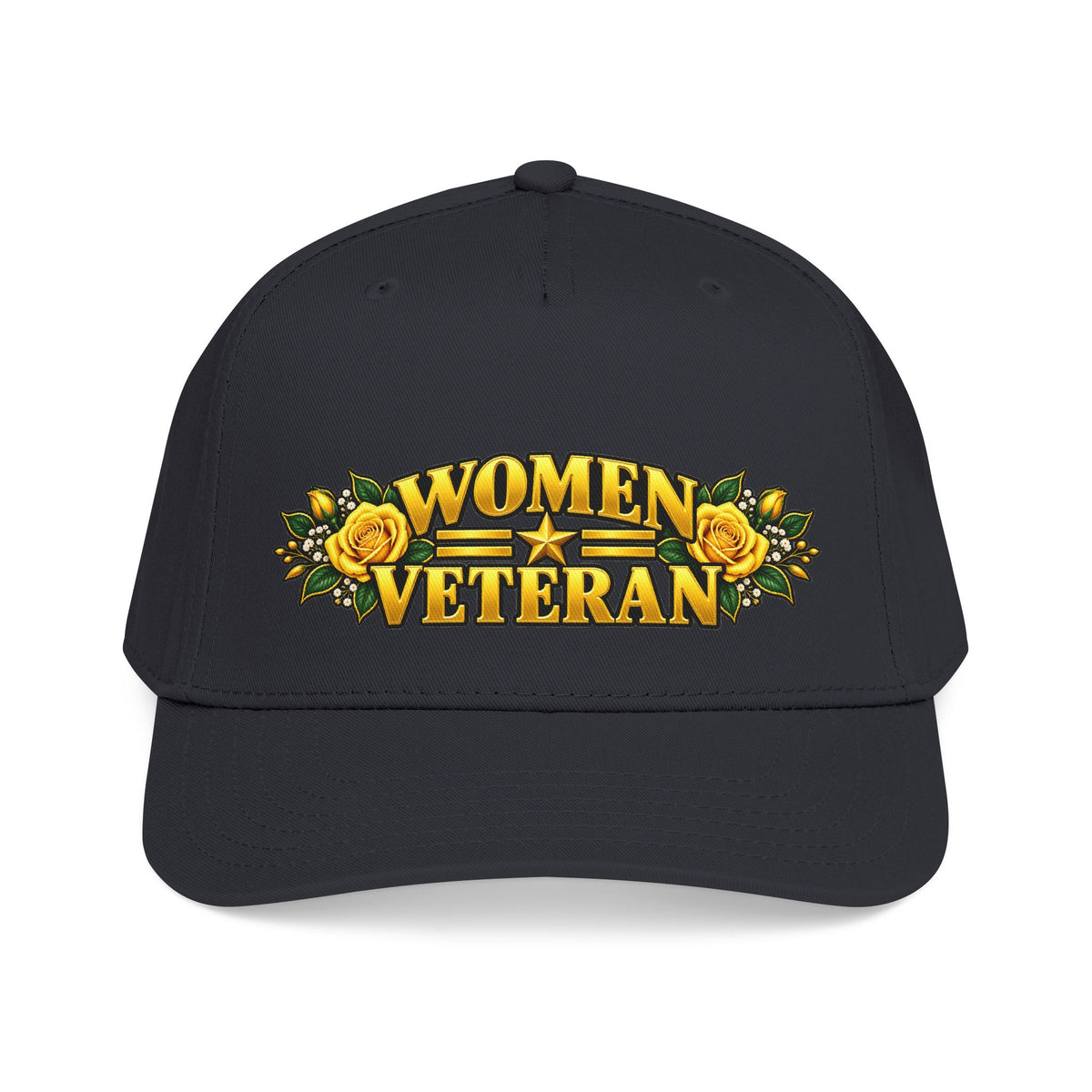 Women Veteran | Yellow Rose Floral Mid-Profile Cap