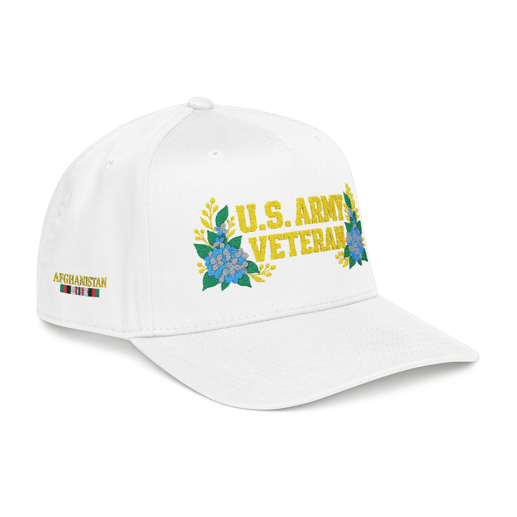 Still Her — U.S. Army Veteran Floral Hat | Blue Hydrangea