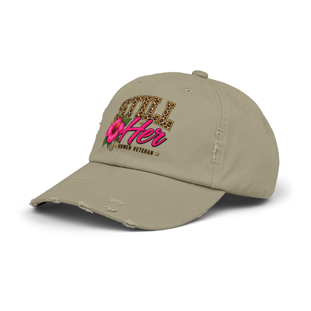 Still Her | Floral Distressed Women Veteran Cap