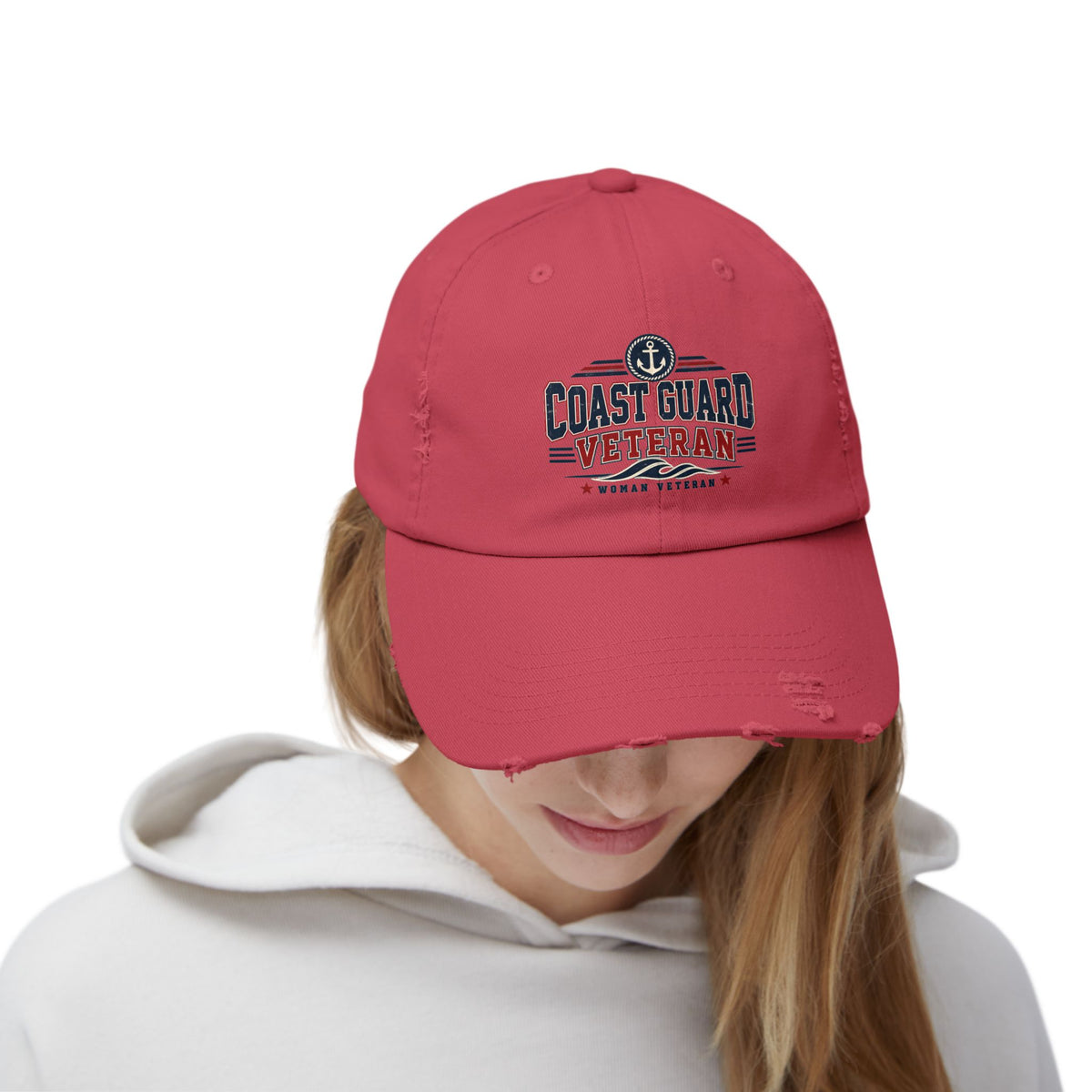 Coast Guard Veteran | Distressed Women Veteran Cap