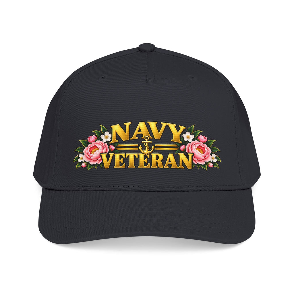Navy Veteran | Pink Peony Floral Mid-Profile Cap