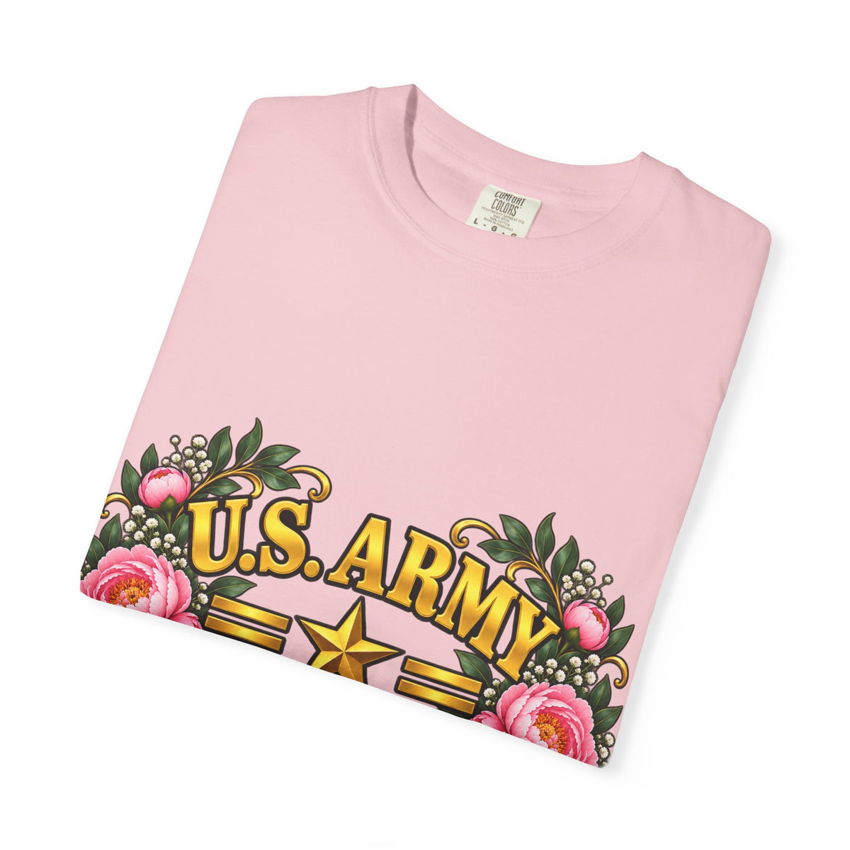 U.S. Army Veteran | Pink Peony Floral Garment-Dyed Tee