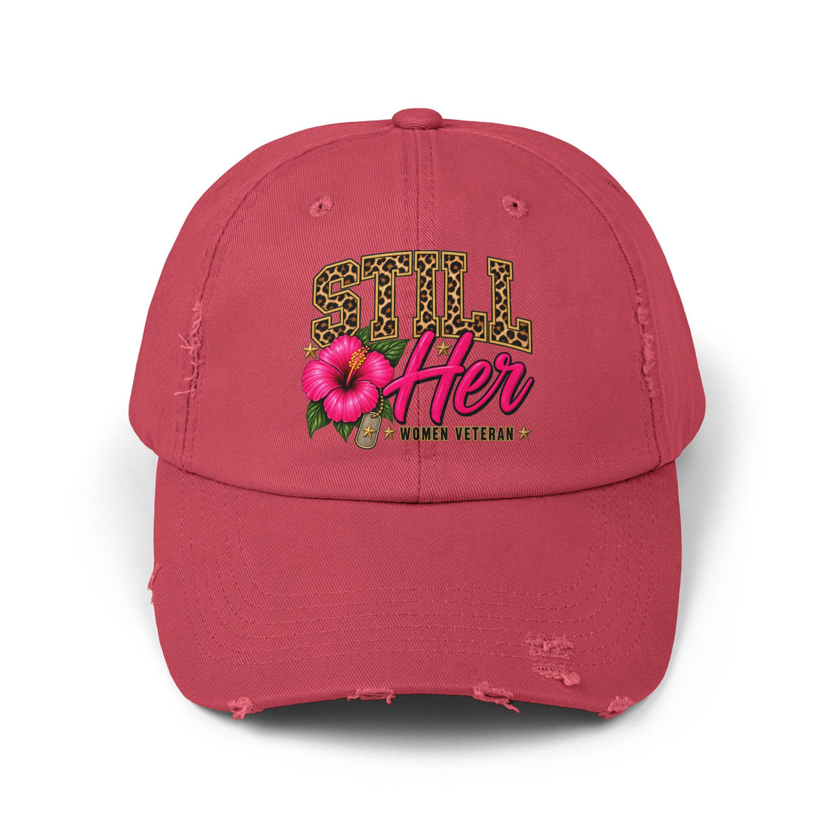 Still Her | Floral Distressed Women Veteran Cap