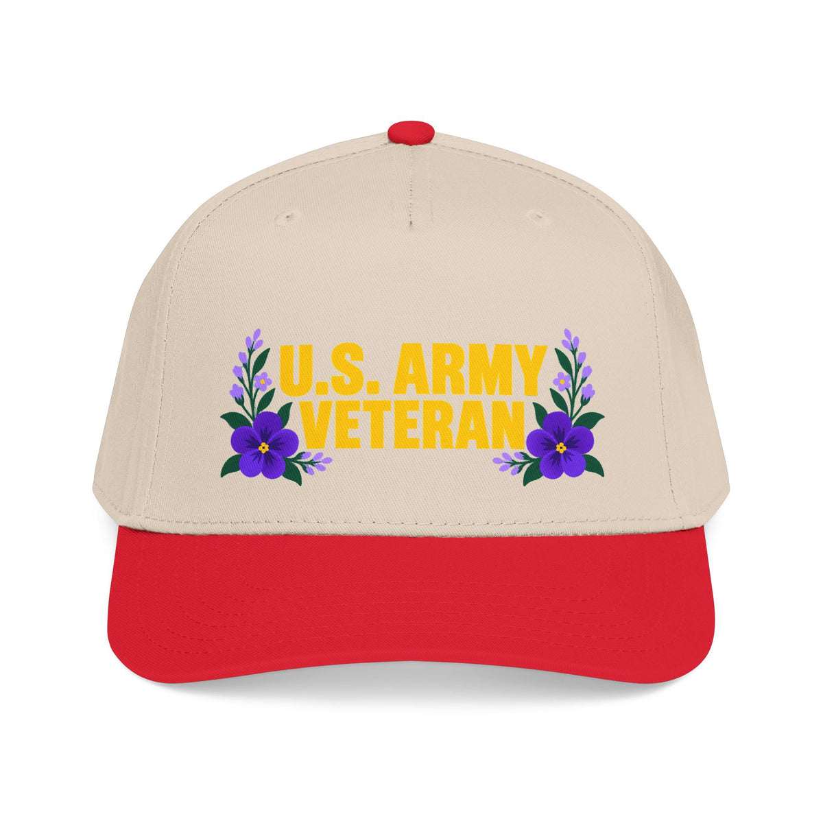 U.S. Army Veteran | Purple Floral Mid-Profile Cap