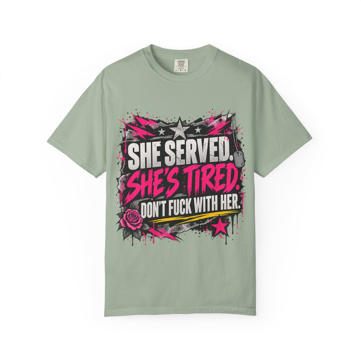 She Served. She's Tired. | Women Veteran Tee