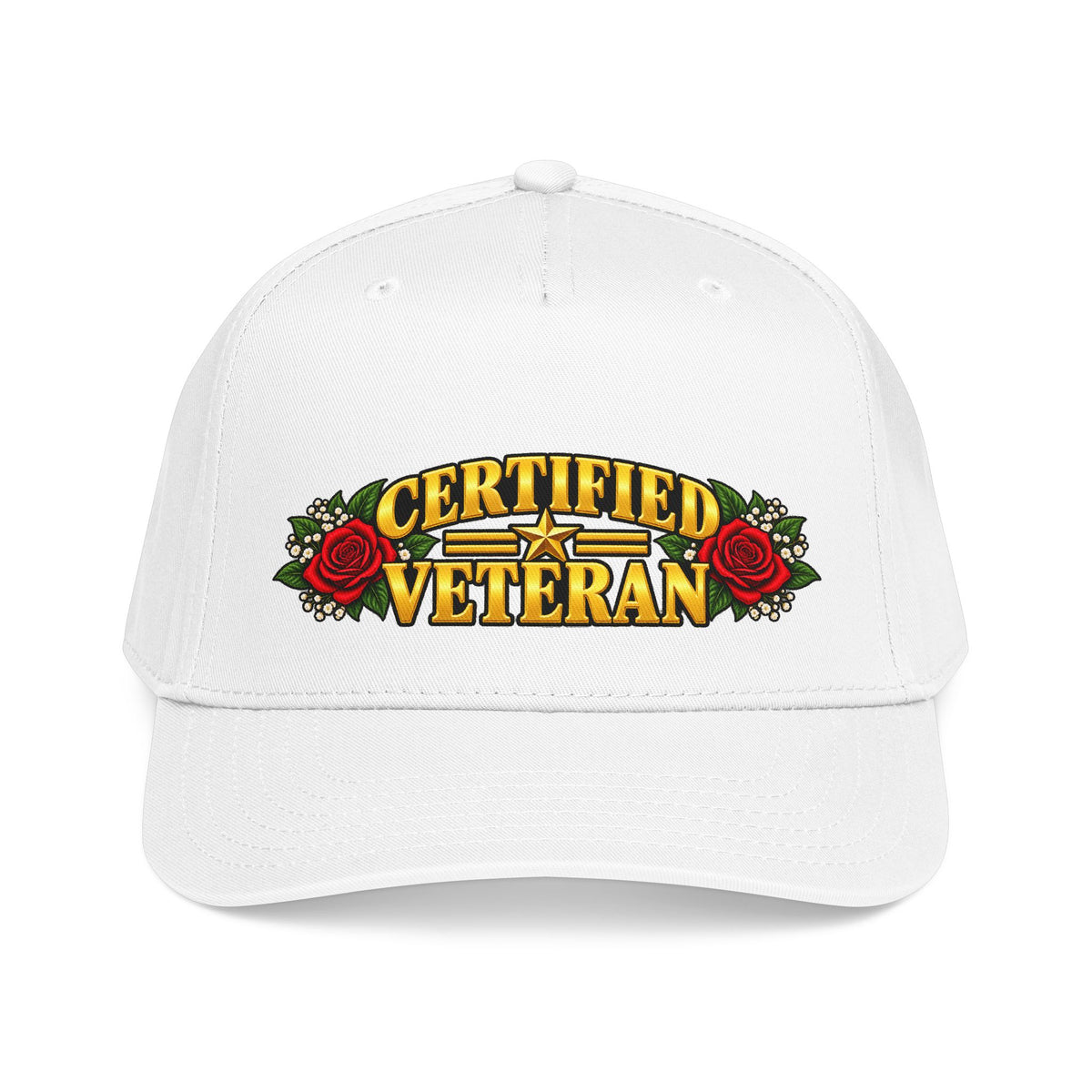 Certified Veteran | Red Rose Floral Mid-Profile Cap