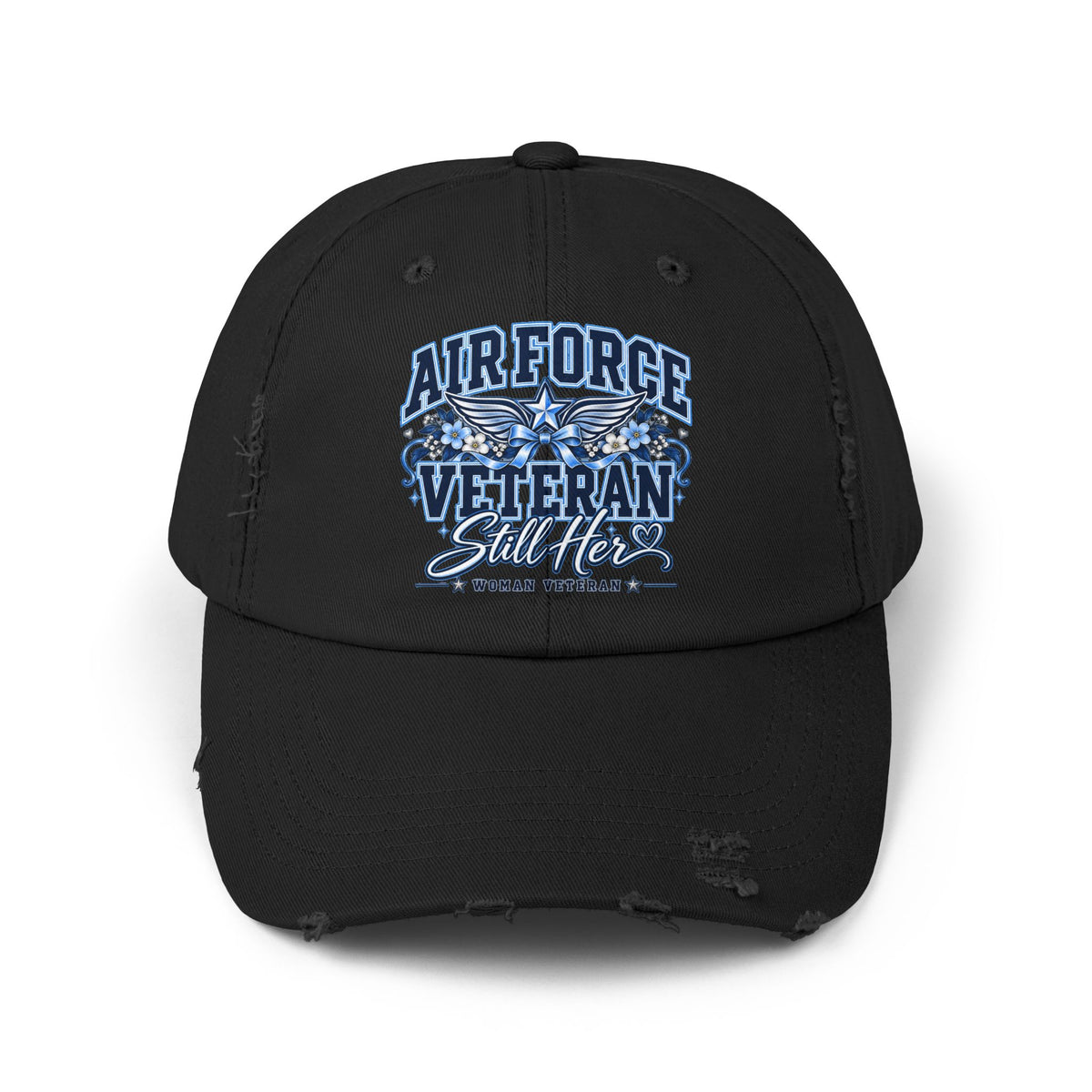 Air Force Veteran | Still Her Floral Distressed Cap