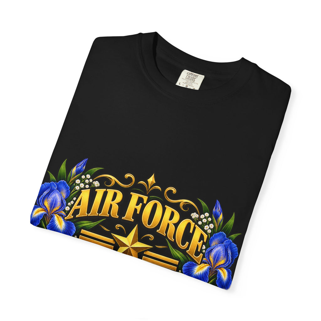 Air Force Veteran | Blue Iris Floral Garment-Dyed Tee