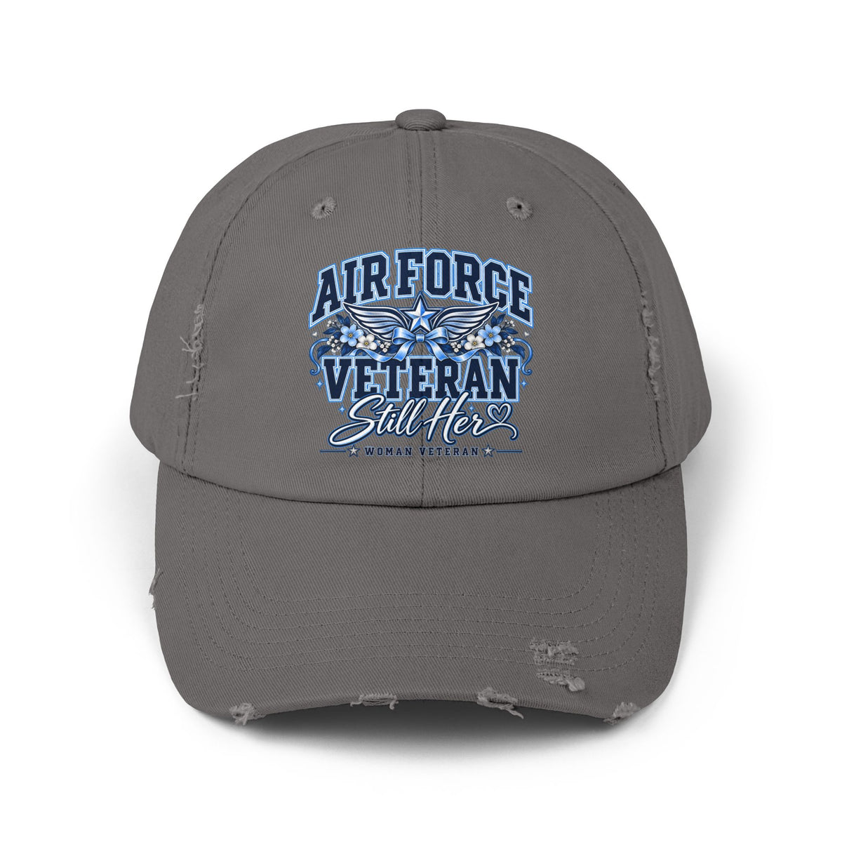 Air Force Veteran | Still Her Floral Distressed Cap