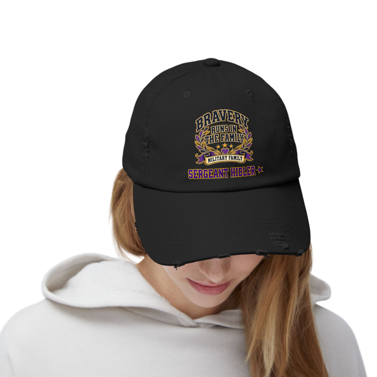 Bravery Runs in the Family | Personalized Distressed Cap | Hibler Design
