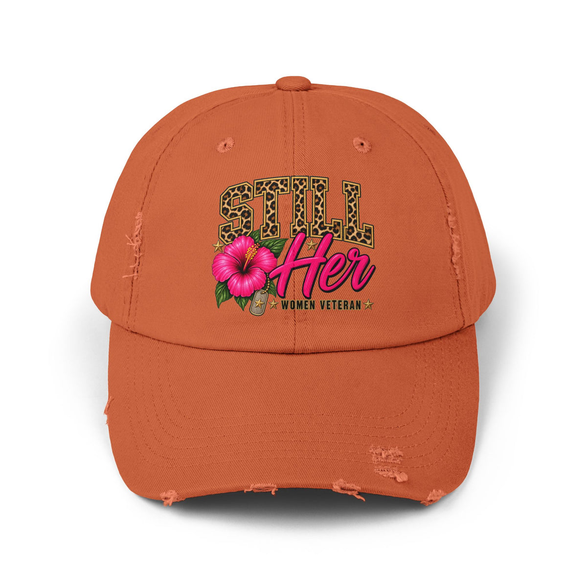 Still Her | Floral Distressed Women Veteran Cap