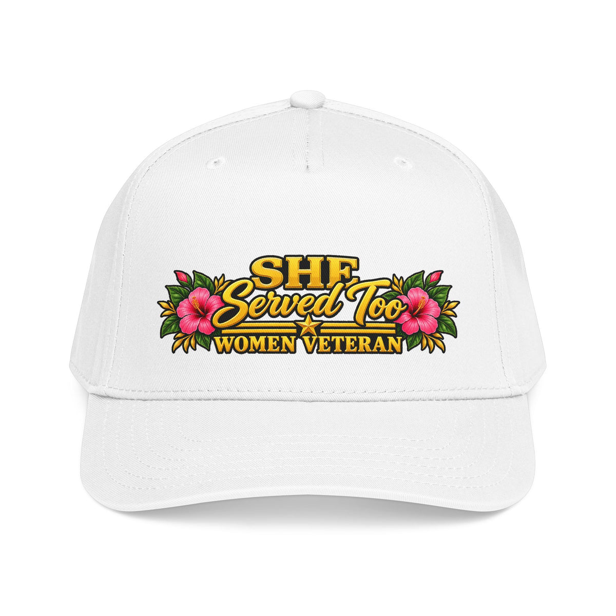 She Served Too | Pink Hibiscus Women Veteran Cap