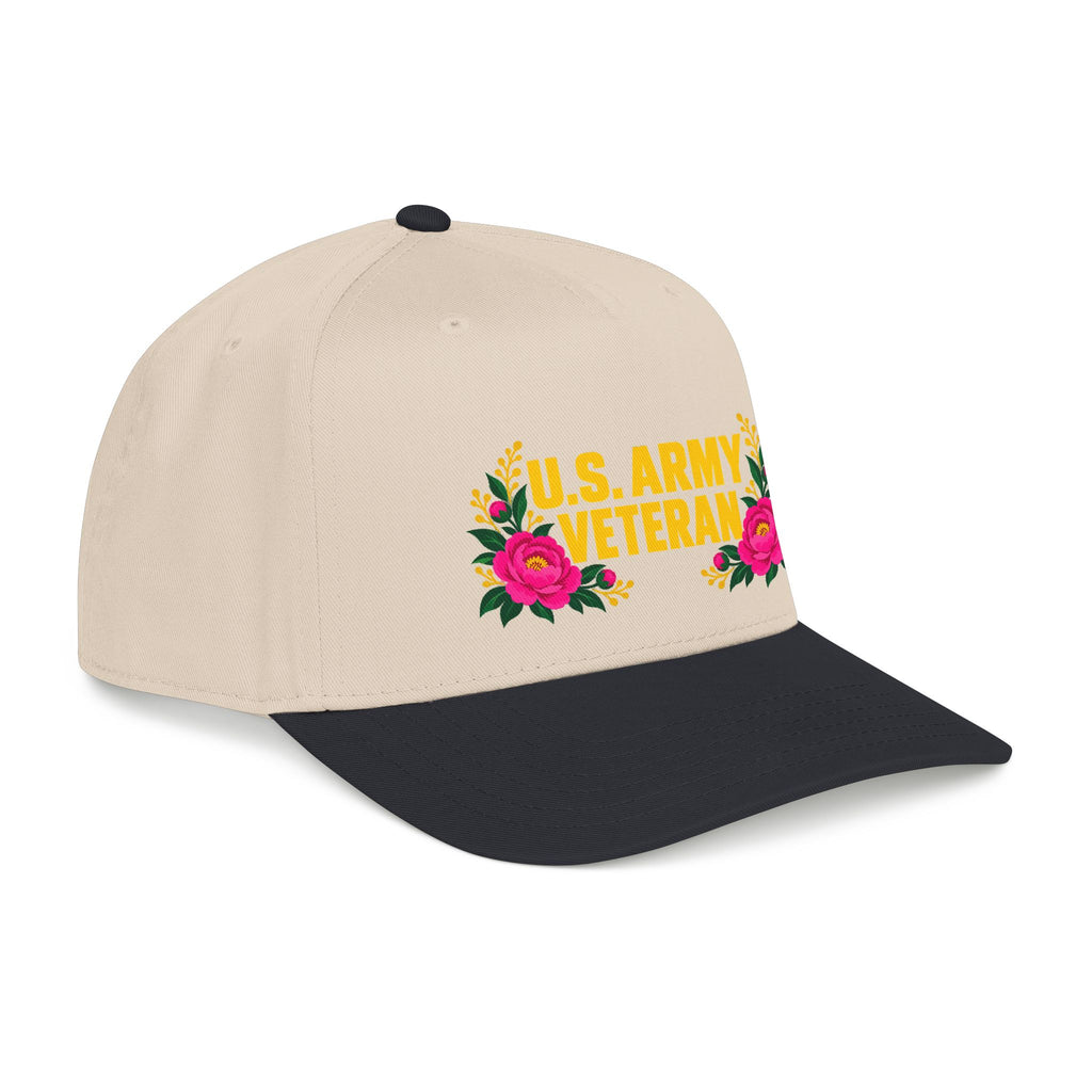 U.S. Army Veteran | Pink Floral Mid-Profile Cap
