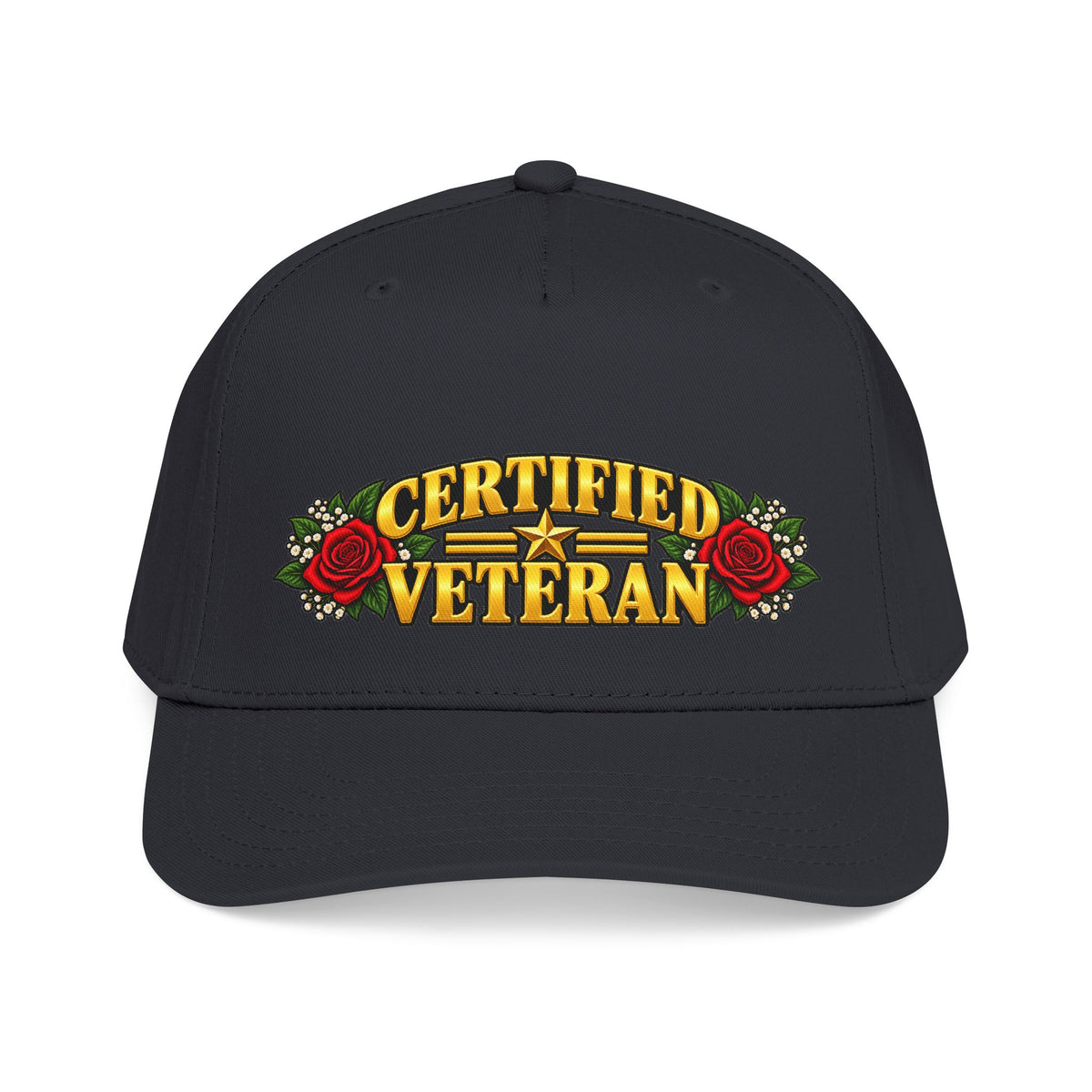 Certified Veteran | Red Rose Floral Mid-Profile Cap