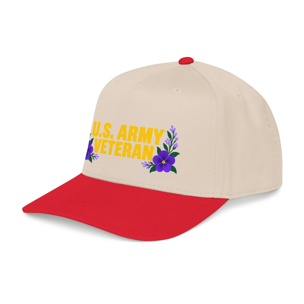 U.S. Army Veteran | Purple Floral Mid-Profile Cap