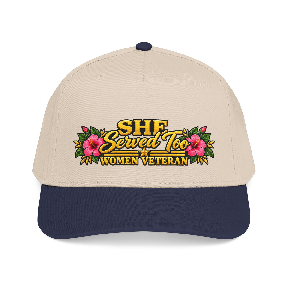 She Served Too | Pink Hibiscus Women Veteran Cap