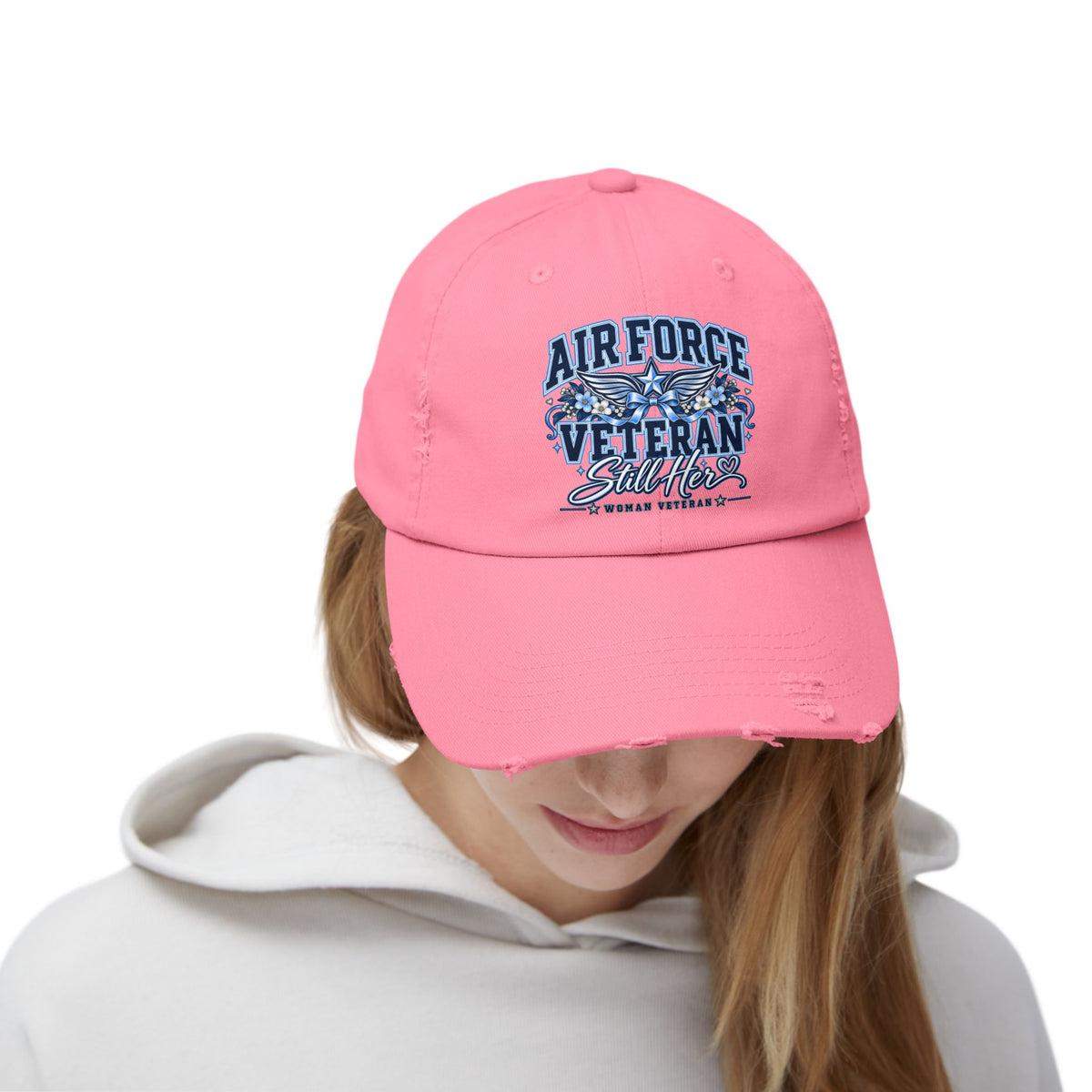 Air Force Veteran | Still Her Floral Distressed Cap