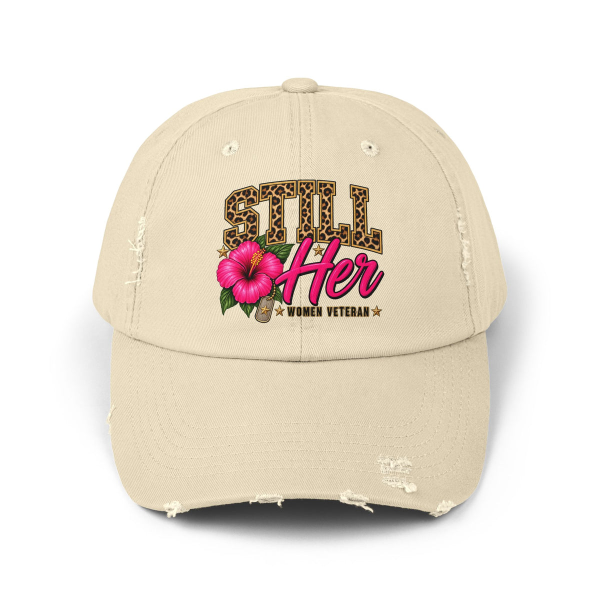 Still Her | Floral Distressed Women Veteran Cap
