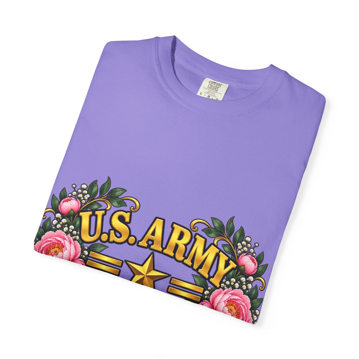 U.S. Army Veteran | Pink Peony Floral Garment-Dyed Tee