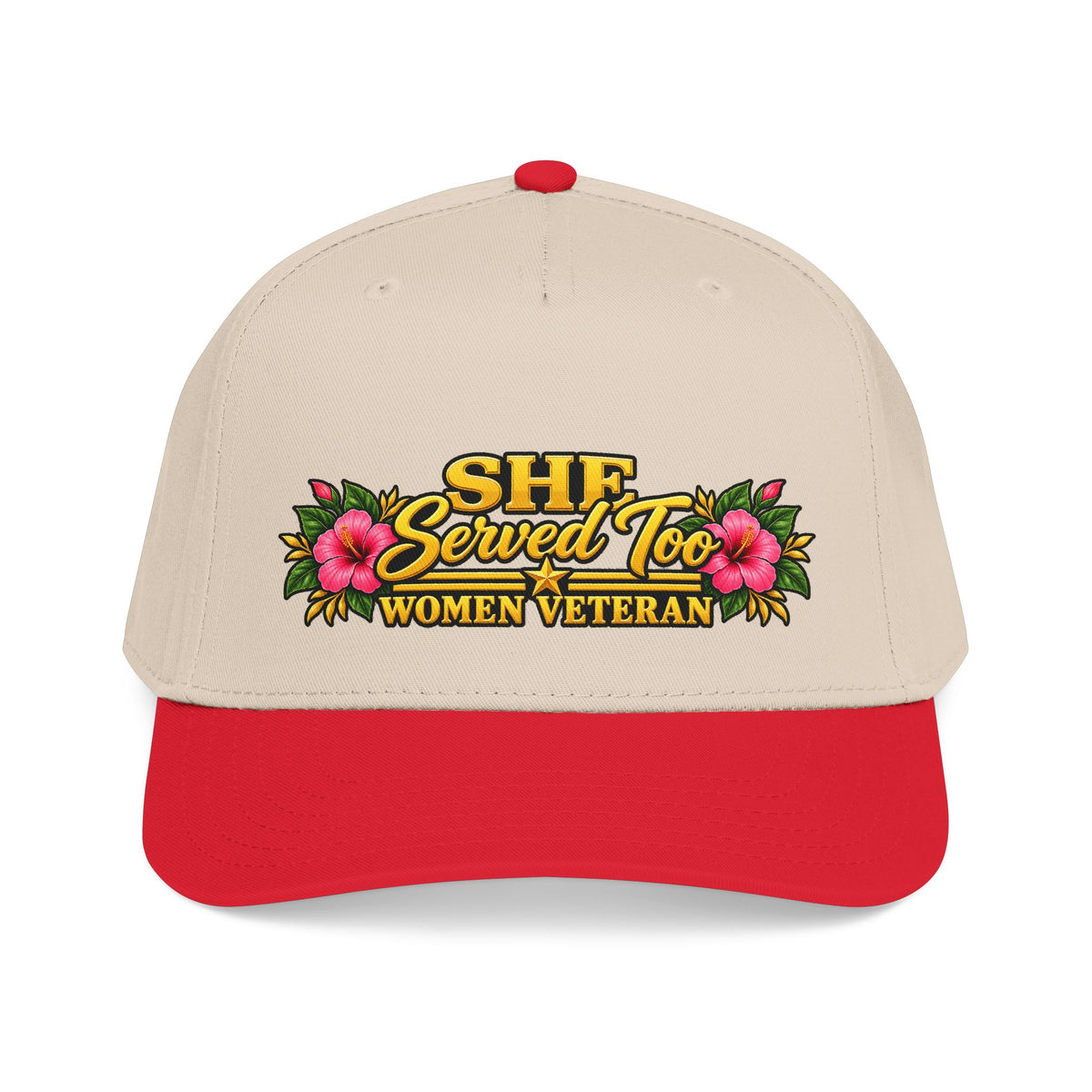 She Served Too | Pink Hibiscus Women Veteran Cap