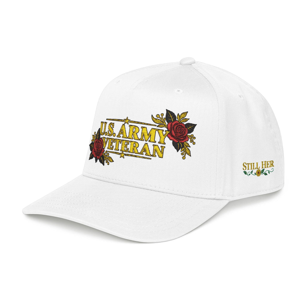 Bold Red Roses | U.S. Army Veteran Cap