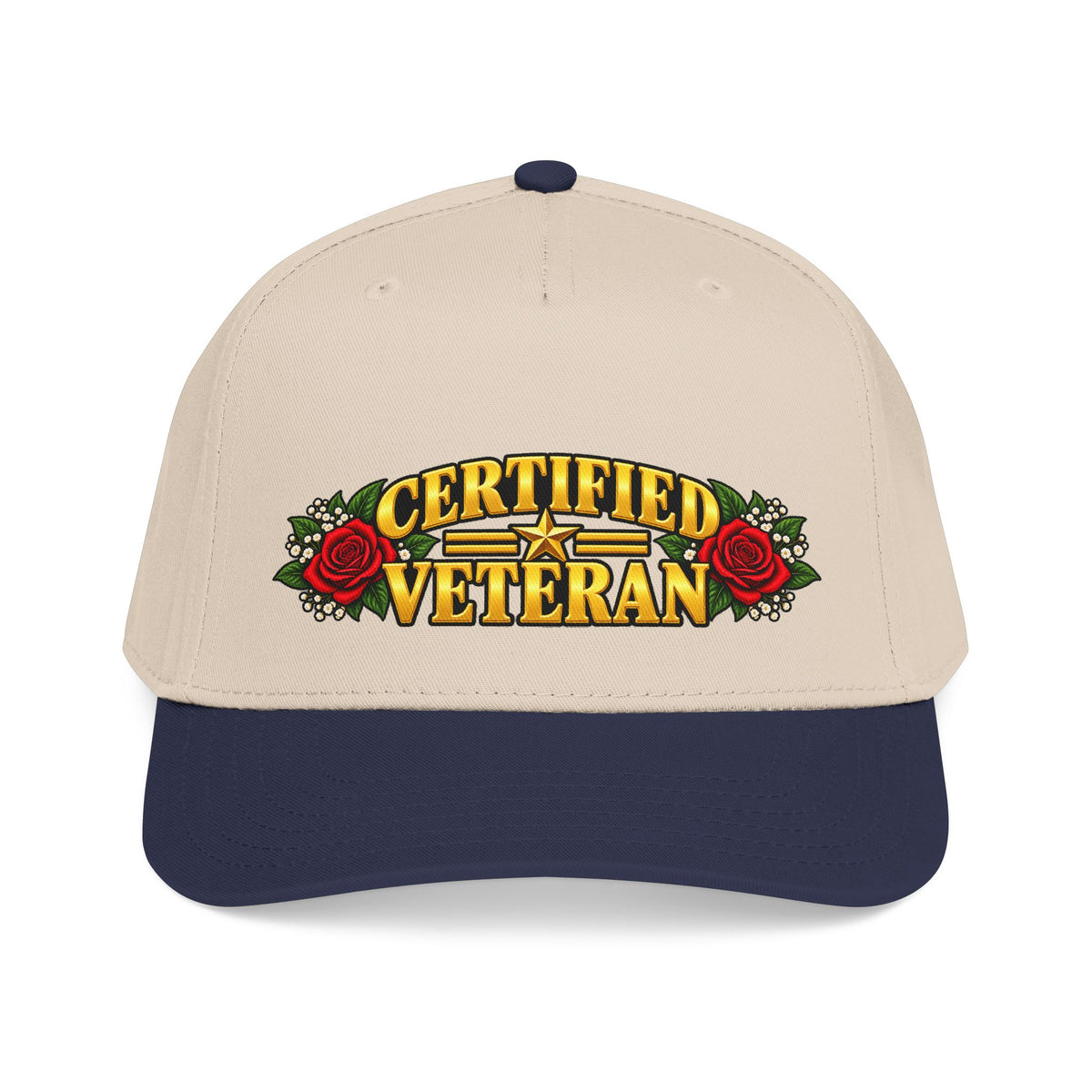 Certified Veteran | Red Rose Floral Mid-Profile Cap