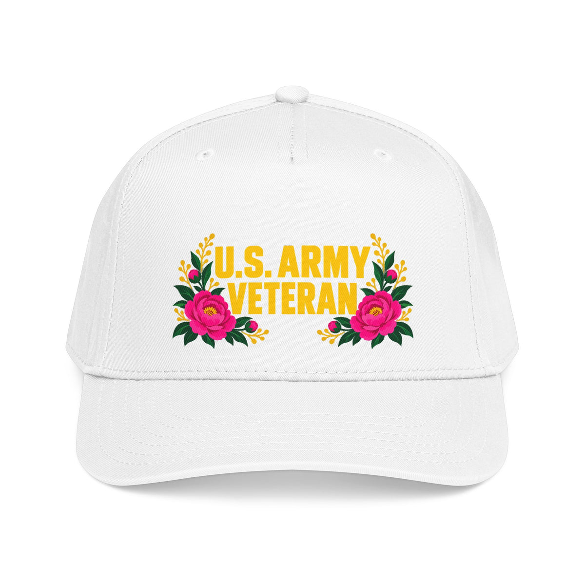 U.S. Army Veteran | Pink Floral Mid-Profile Cap