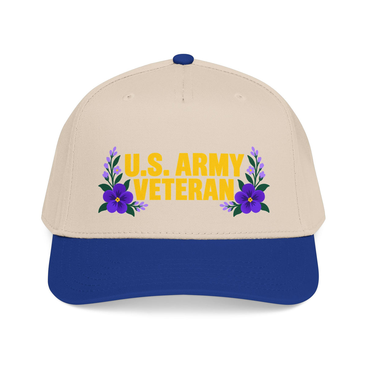 U.S. Army Veteran | Purple Floral Mid-Profile Cap