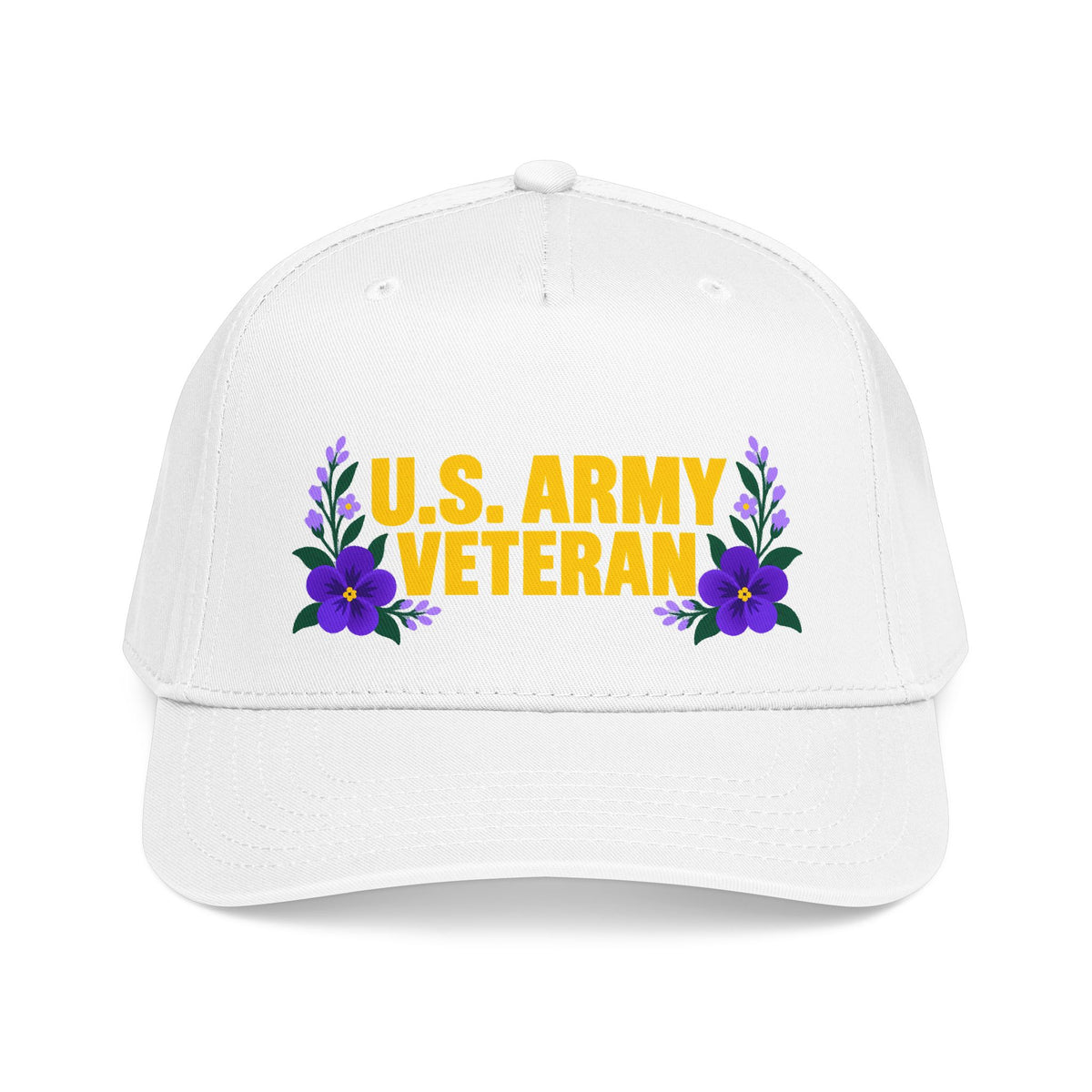 U.S. Army Veteran | Purple Floral Mid-Profile Cap