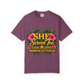 She Served Too | Pink Hibiscus Women Veteran Tee