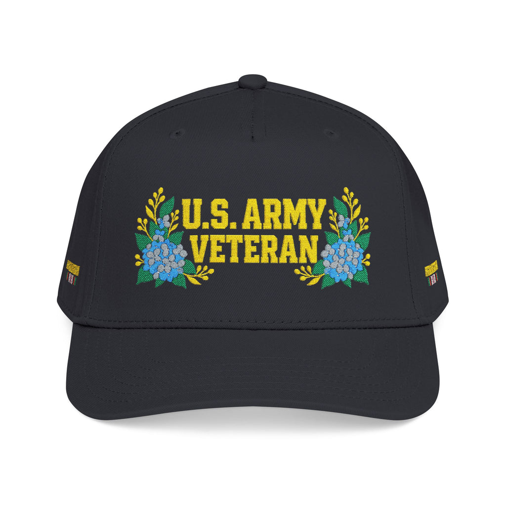 Still Her — U.S. Army Veteran Floral Hat | Blue Hydrangea