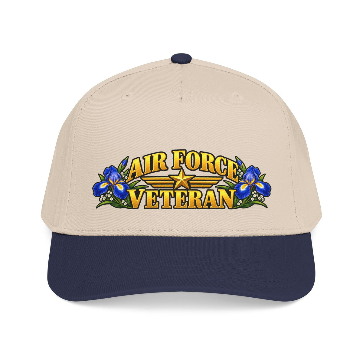 Air Force Veteran | Blue Iris Floral Mid-Profile Cap