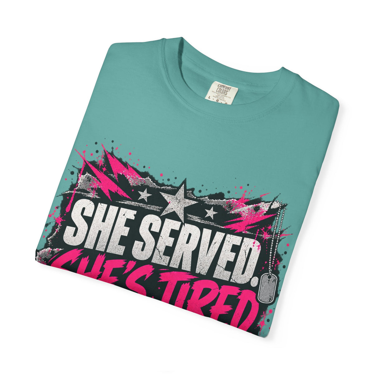 She Served. She's Tired. | Women Veteran Tee