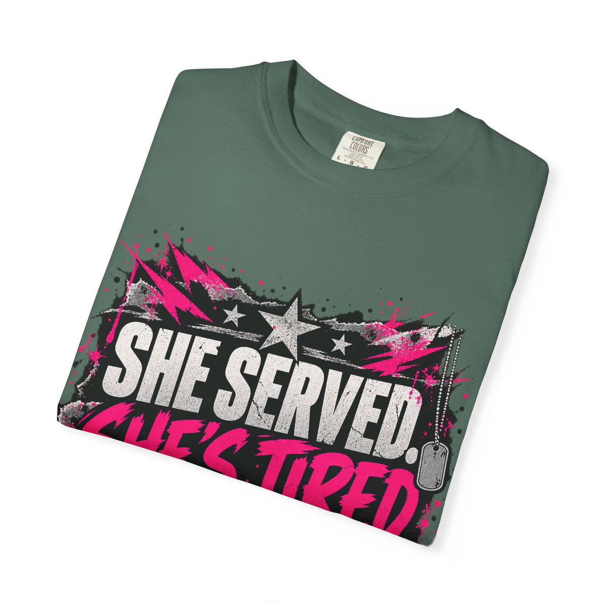She Served. She's Tired. | Women Veteran Tee