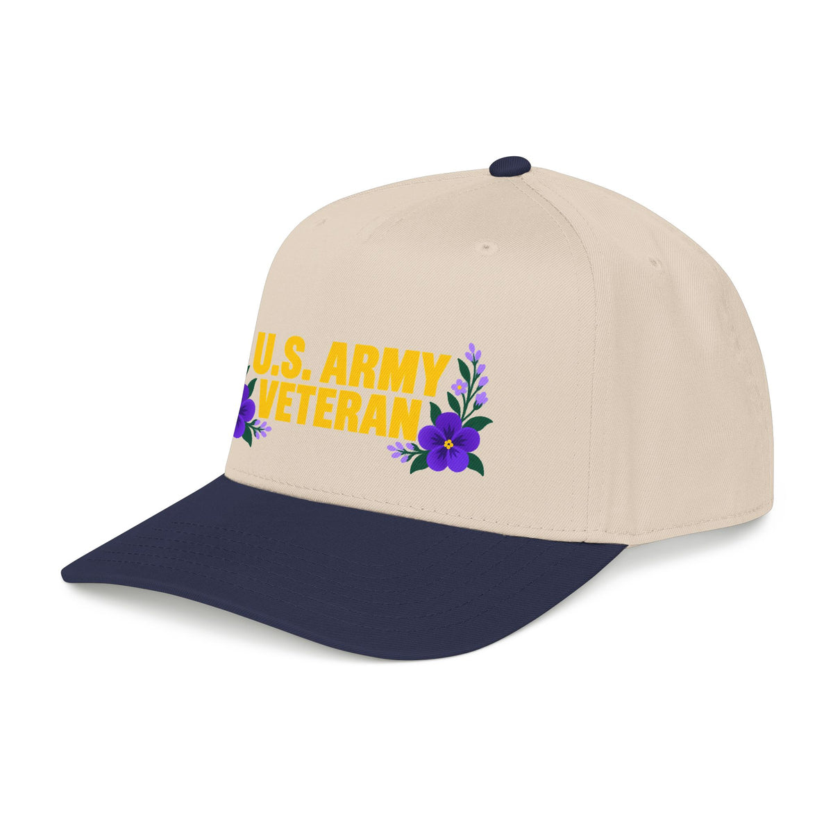U.S. Army Veteran | Purple Floral Mid-Profile Cap