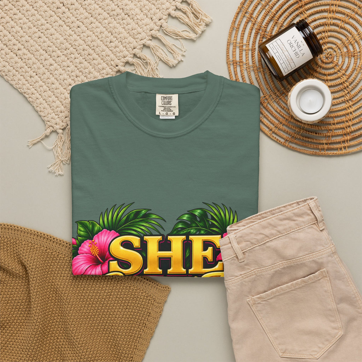 She Served Too | Pink Hibiscus Women Veteran Tee