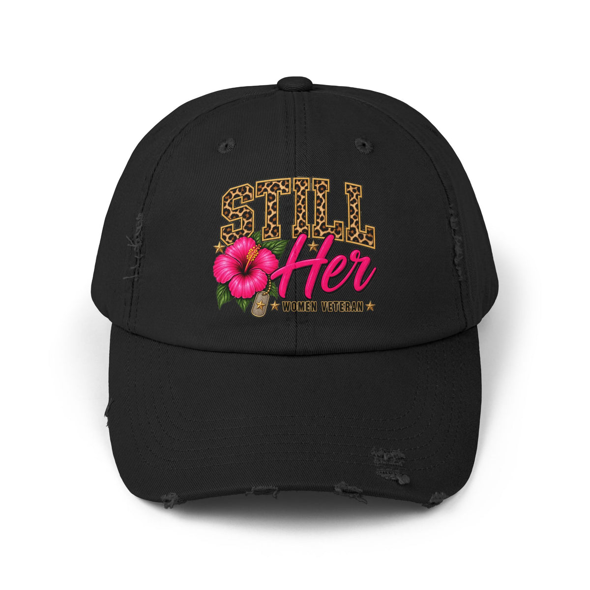Still Her | Floral Distressed Women Veteran Cap