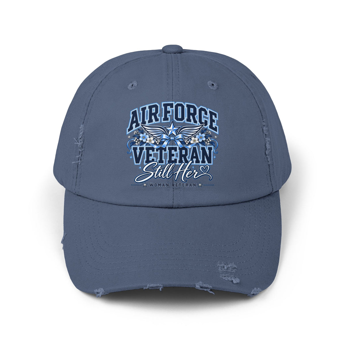 Air Force Veteran | Still Her Floral Distressed Cap