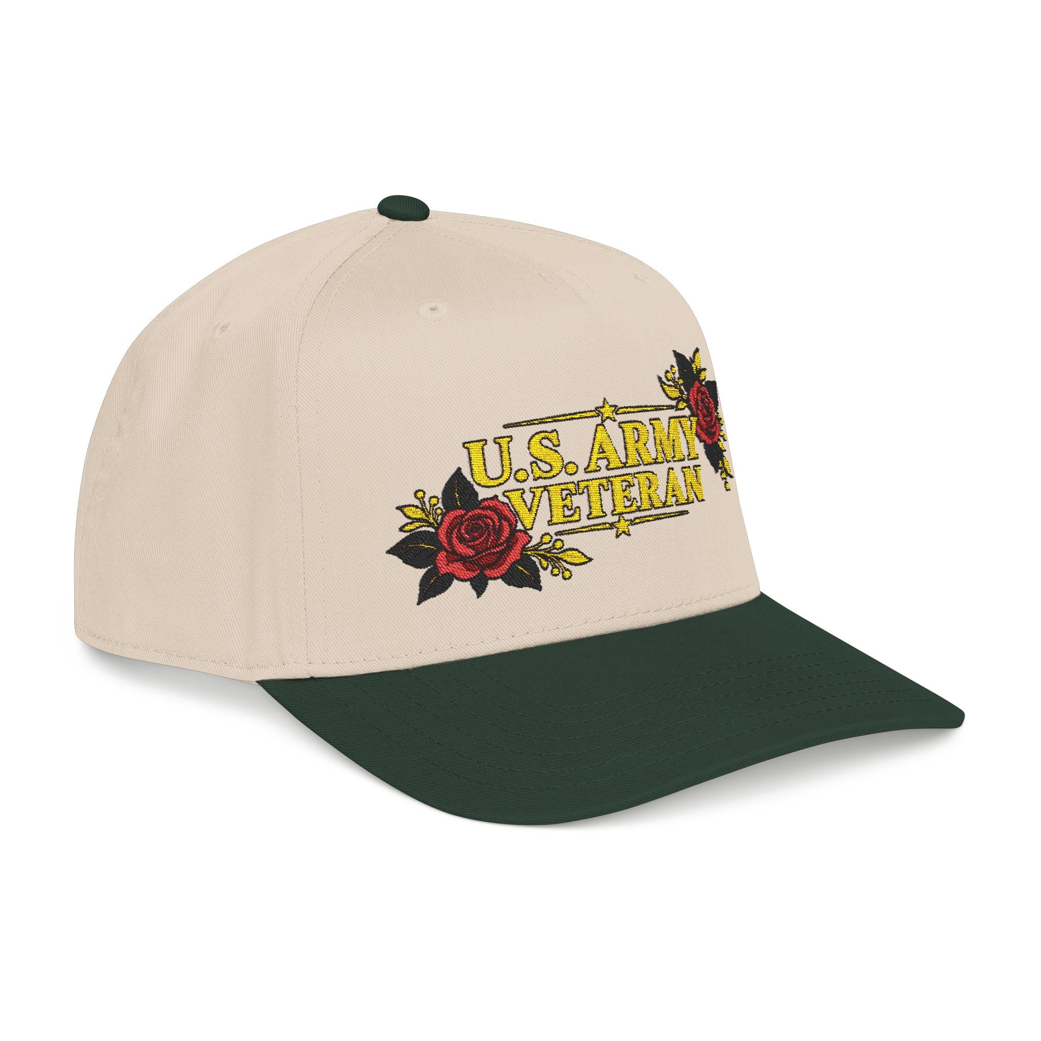 Bold Red Roses | U.S. Army Veteran Cap