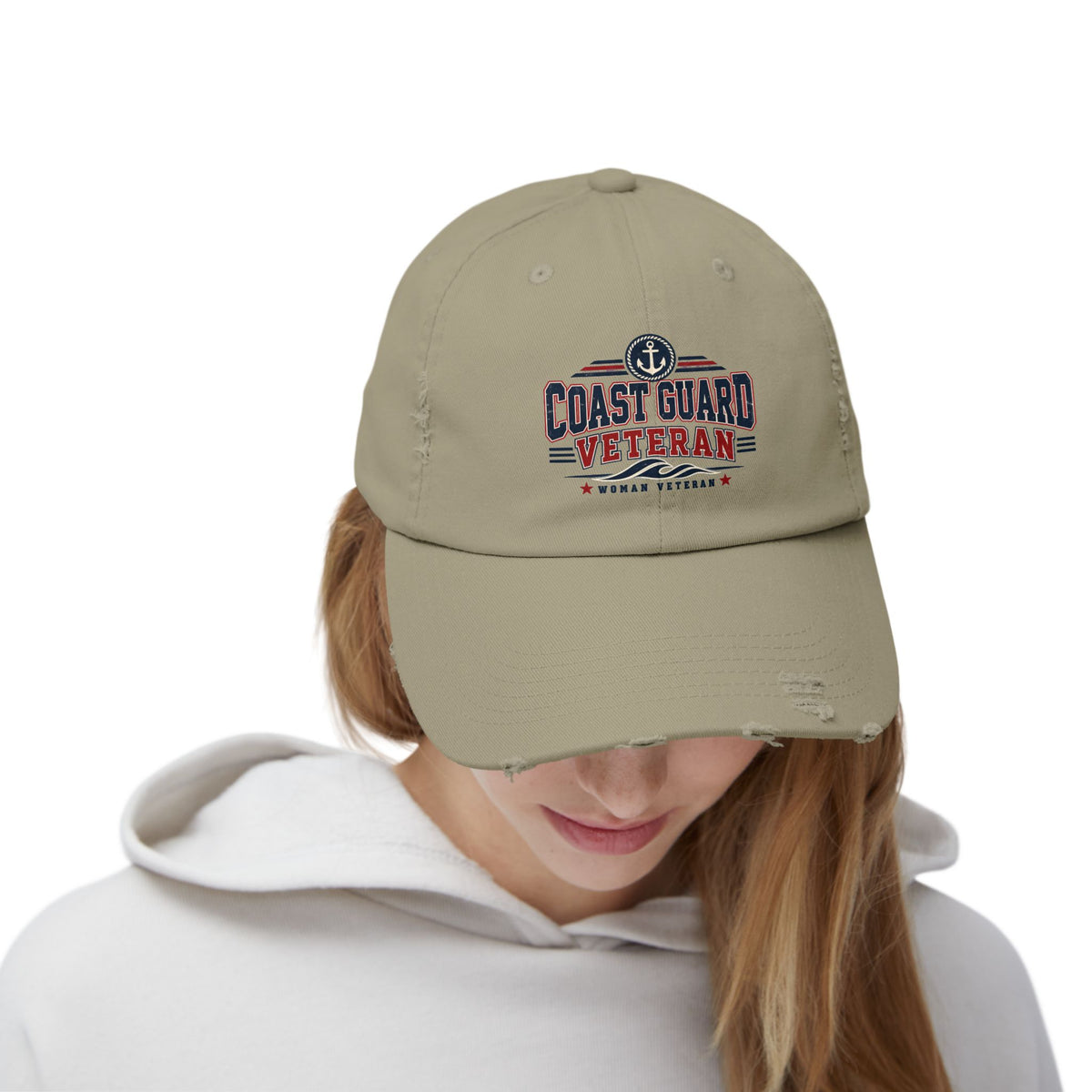Coast Guard Veteran | Distressed Women Veteran Cap