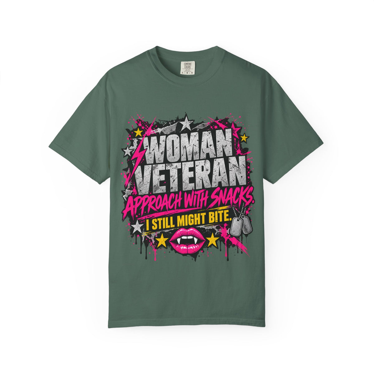 Approach With Snacks. I Still Might Bite. | Disgruntled Veteran Tee
