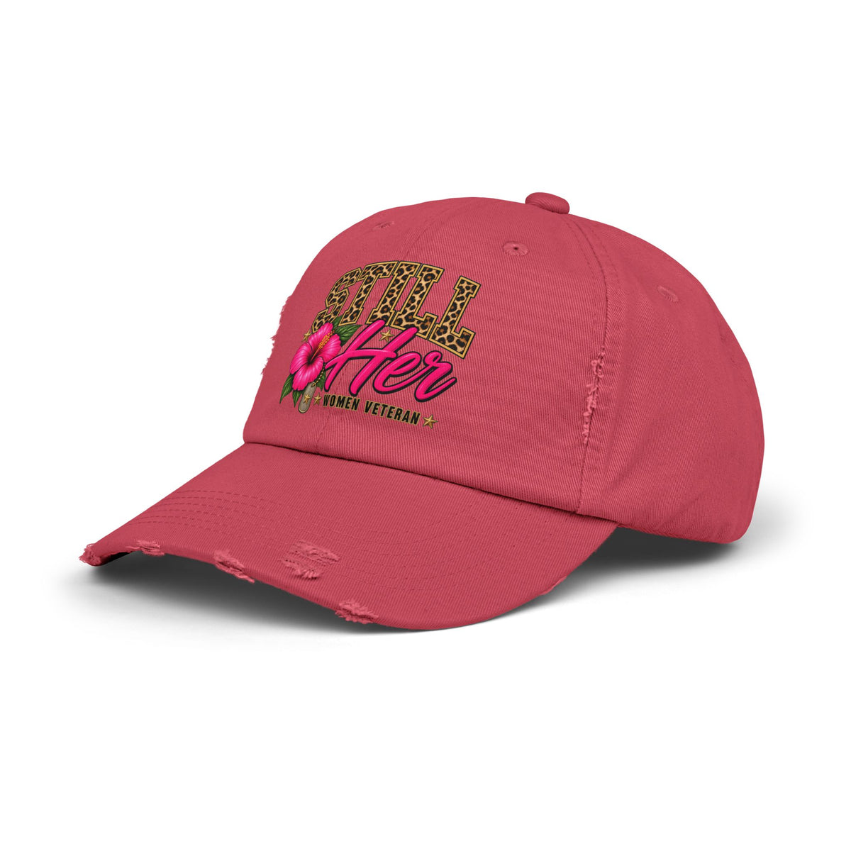 Still Her | Floral Distressed Women Veteran Cap