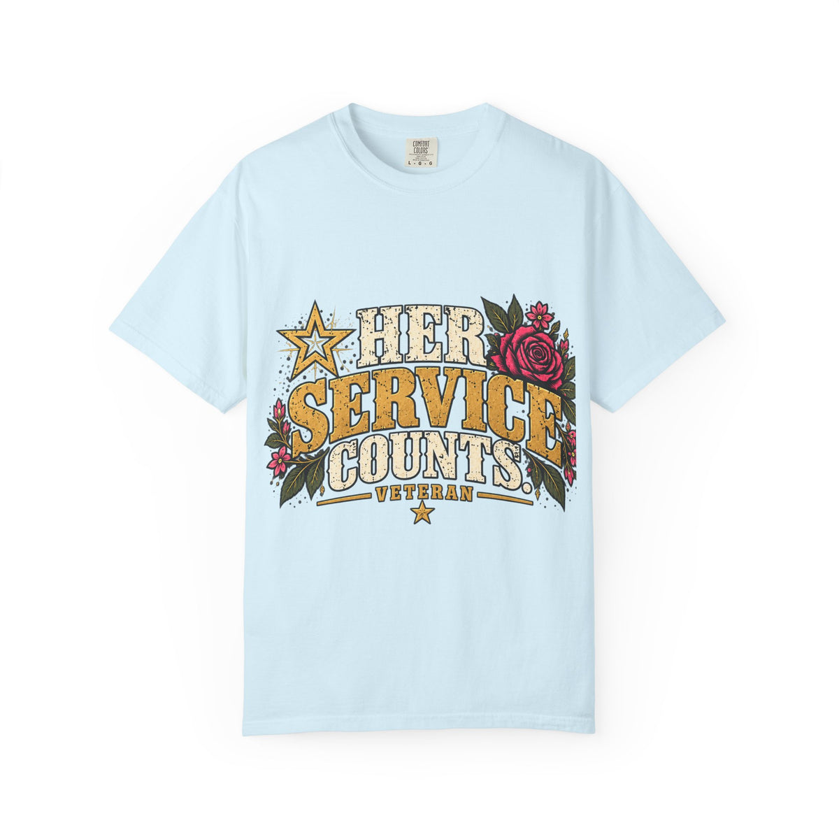 Her Service Counts | Distressed Rebellion Veteran Tee
