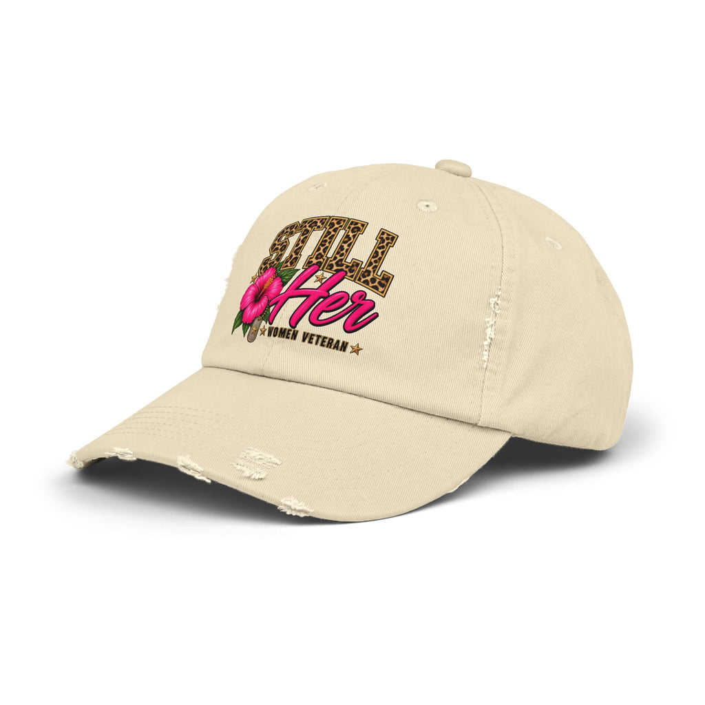 Still Her | Floral Distressed Women Veteran Cap