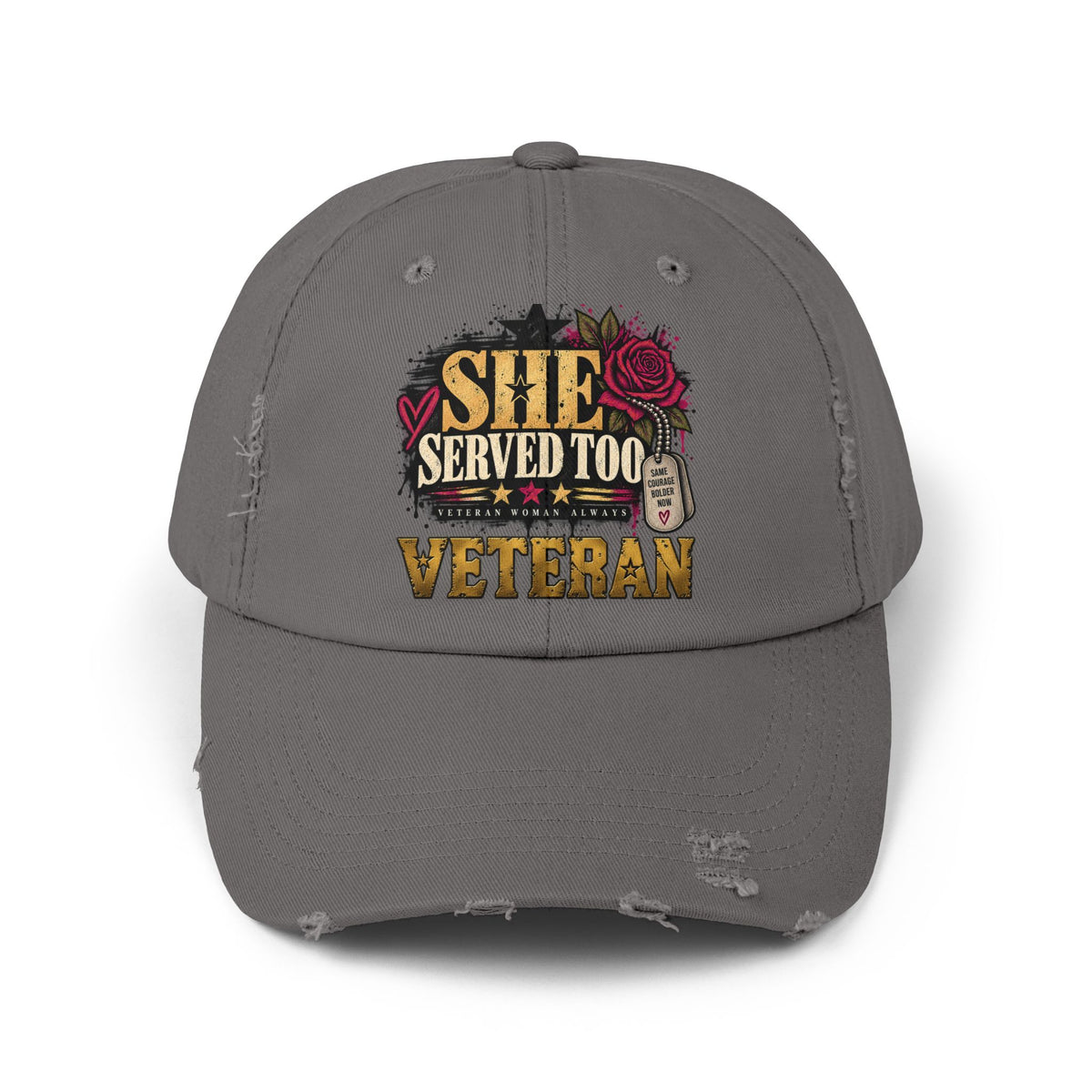 She Served Too | Distressed Rebellion Veteran Cap