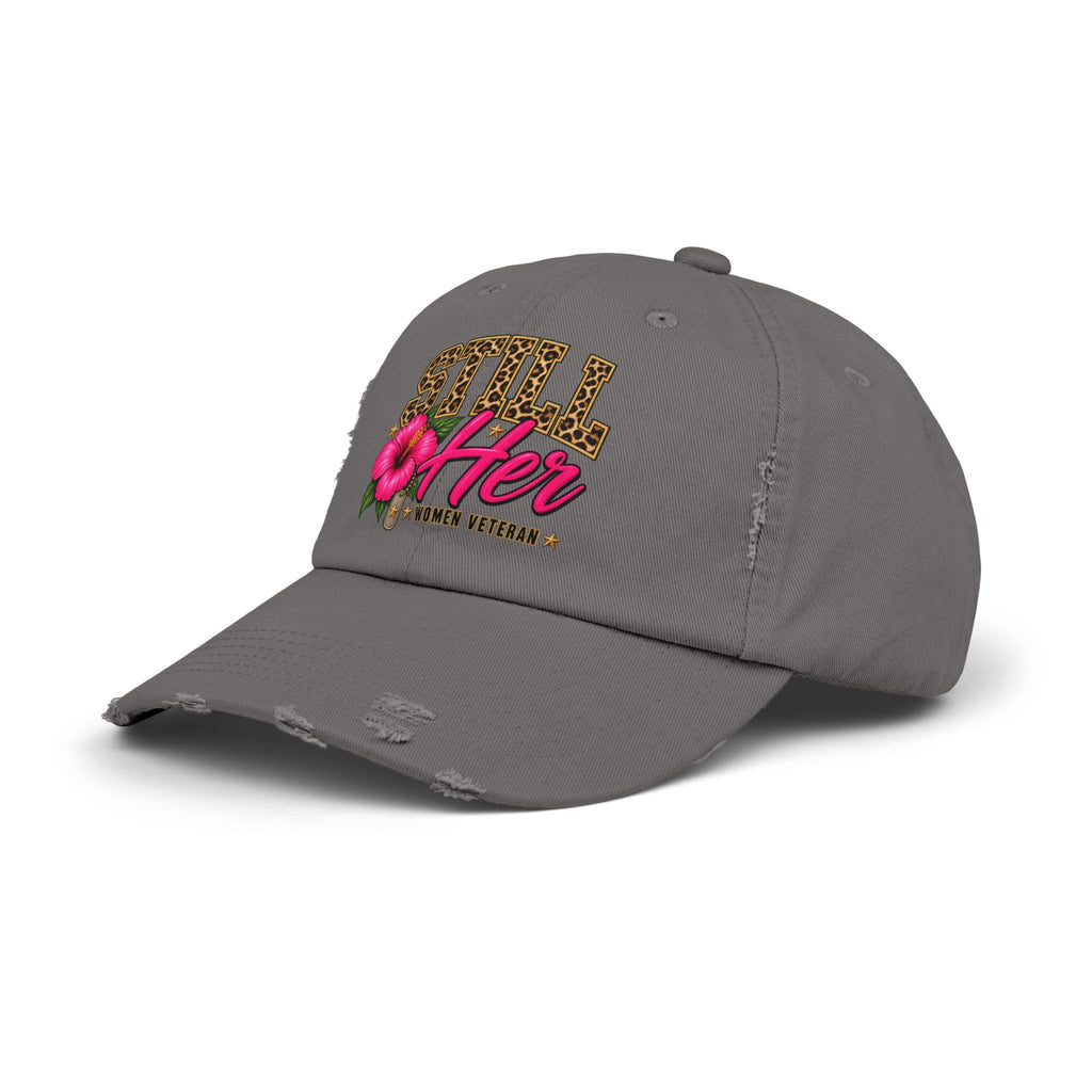 Still Her | Floral Distressed Women Veteran Cap