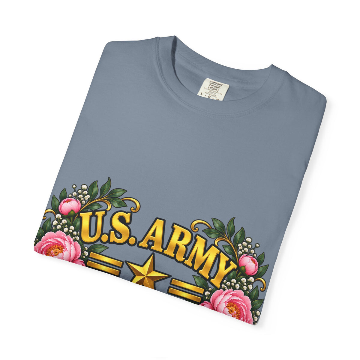 U.S. Army Veteran | Pink Peony Floral Garment-Dyed Tee