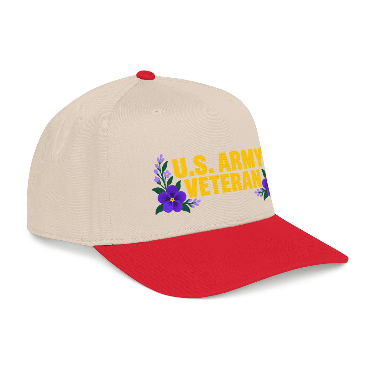 U.S. Army Veteran | Purple Floral Mid-Profile Cap